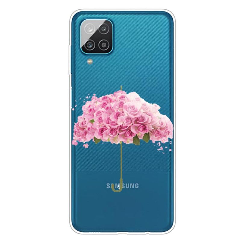 Coque Samsung Galaxy A12 Parapluie En Roses