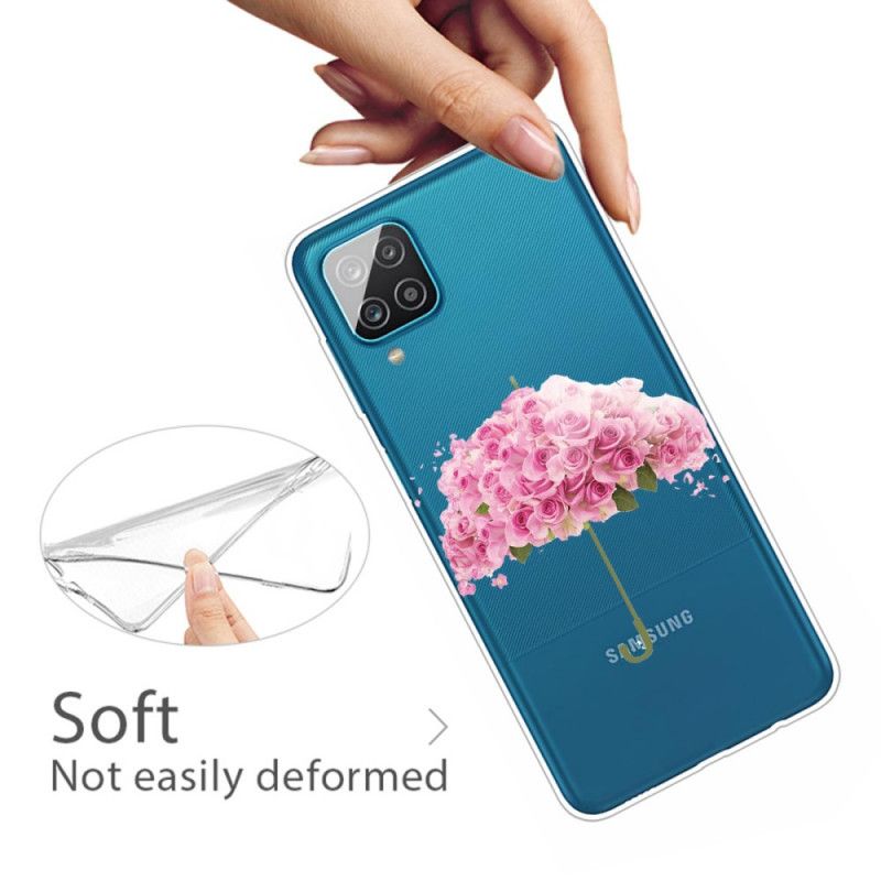 Coque Samsung Galaxy A12 Parapluie En Roses