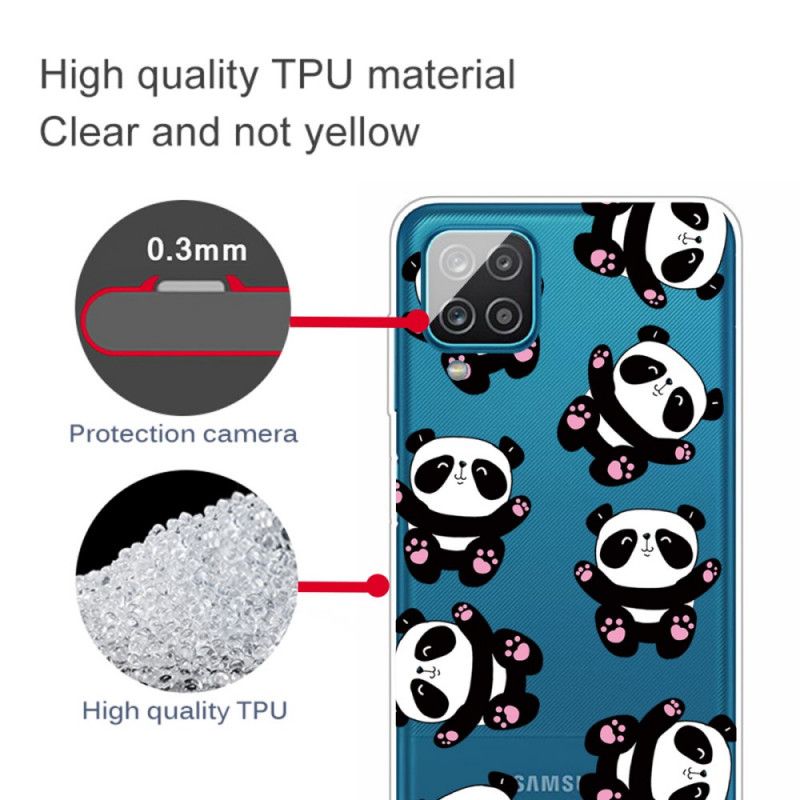 Coque Samsung Galaxy A12 Top Pandas Fun