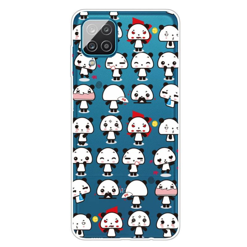 Coque Samsung Galaxy A12 Transparente Funny Pandas