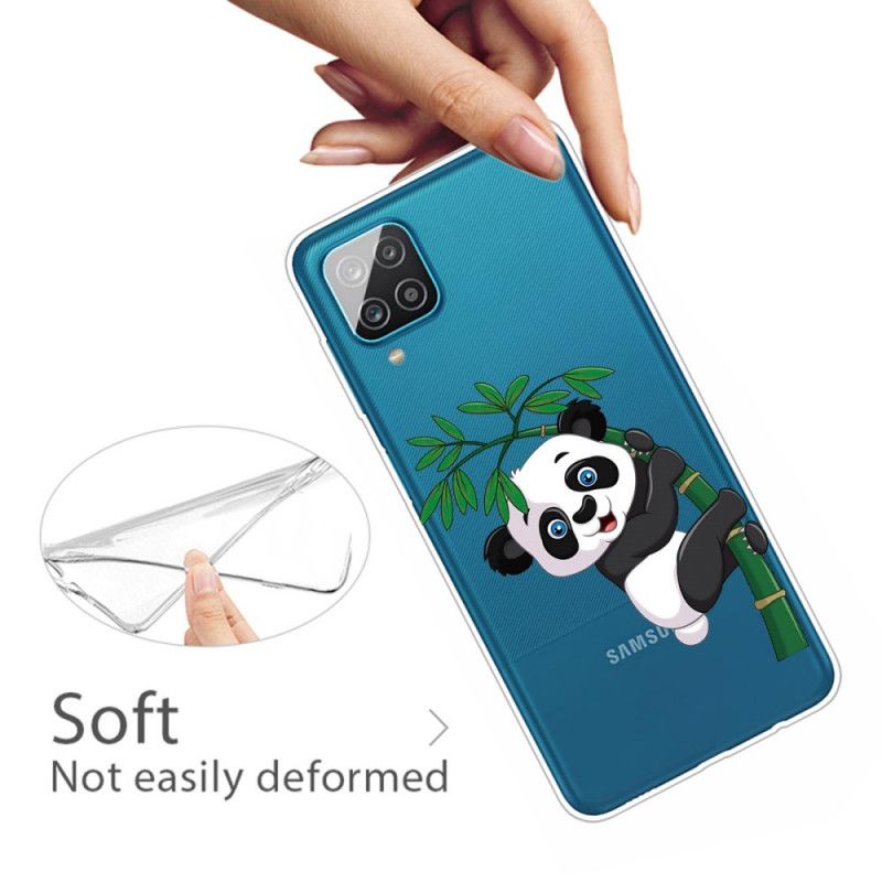 Coque Samsung Galaxy A12 Transparente Panda Sur Le Bambou