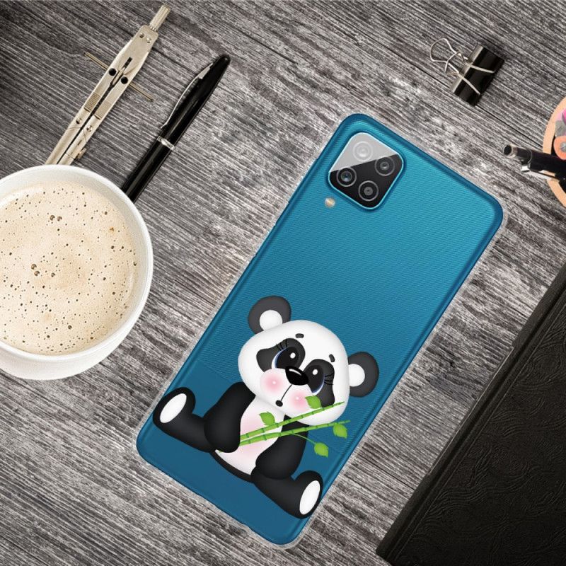 Coque Samsung Galaxy A12 Transparente Panda Triste