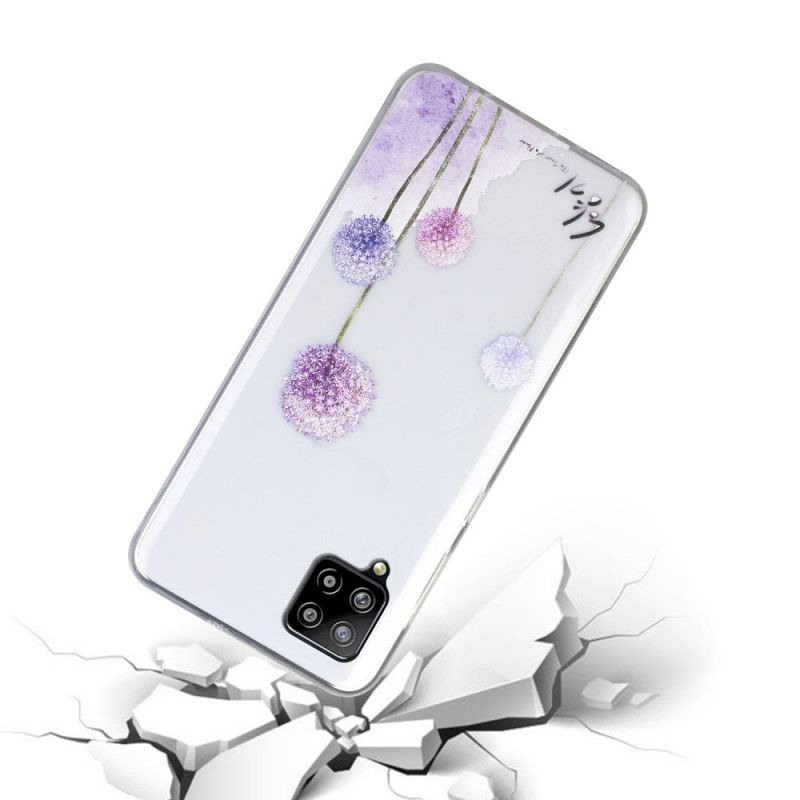 Coque Samsung Galaxy A12 Transparente Pissenlits Colorés