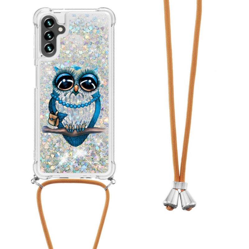 Coque Samsung Galaxy A13 5G À Cordon Paillettes Miss Hibou