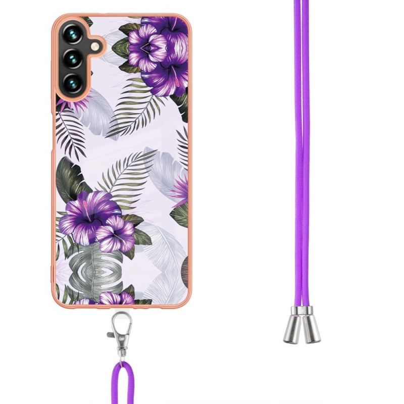 Coque Samsung Galaxy A13 5G / A04s à Cordon Fleurs