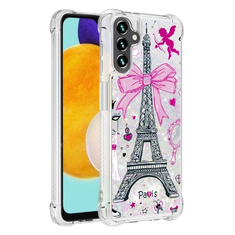 Coque Samsung Galaxy A13 5G / A04s La Tour Eiffel Paillettes