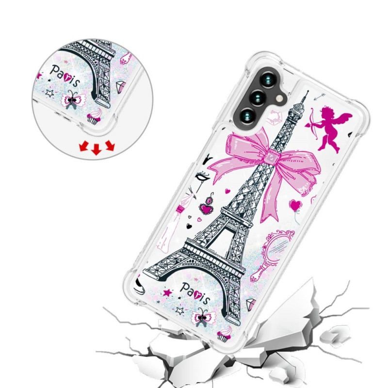 Coque Samsung Galaxy A13 5G / A04s La Tour Eiffel Paillettes
