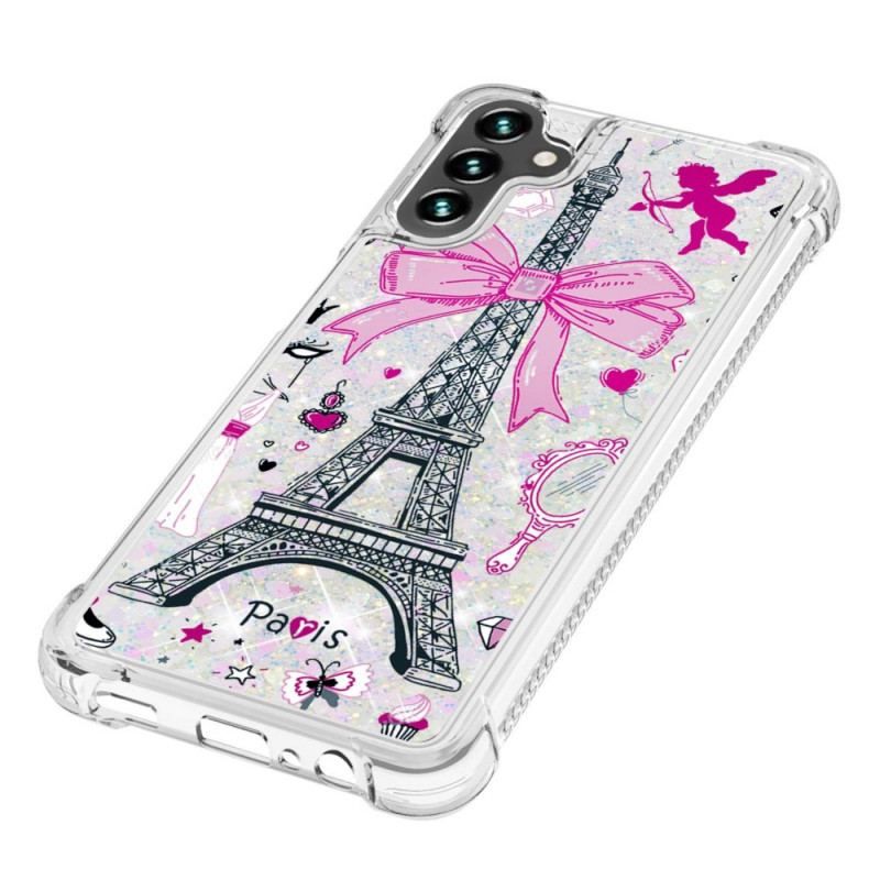 Coque Samsung Galaxy A13 5G / A04s La Tour Eiffel Paillettes