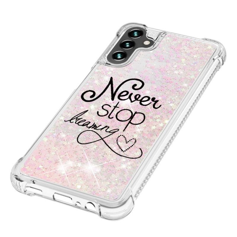 Coque Samsung Galaxy A13 5G / A04s Never Stop Dreaming Paillettes