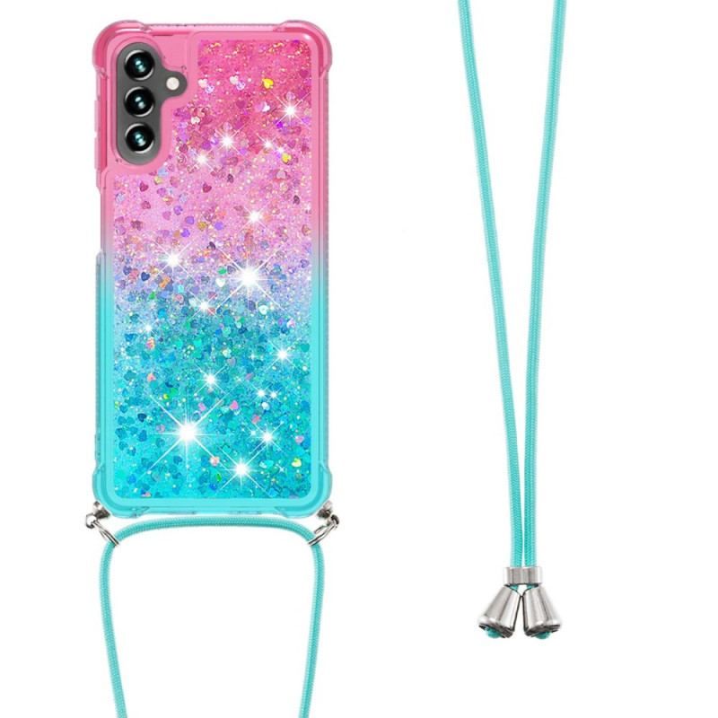 Coque Samsung Galaxy A13 5G / A04s Silicone Paillettes et Cordon