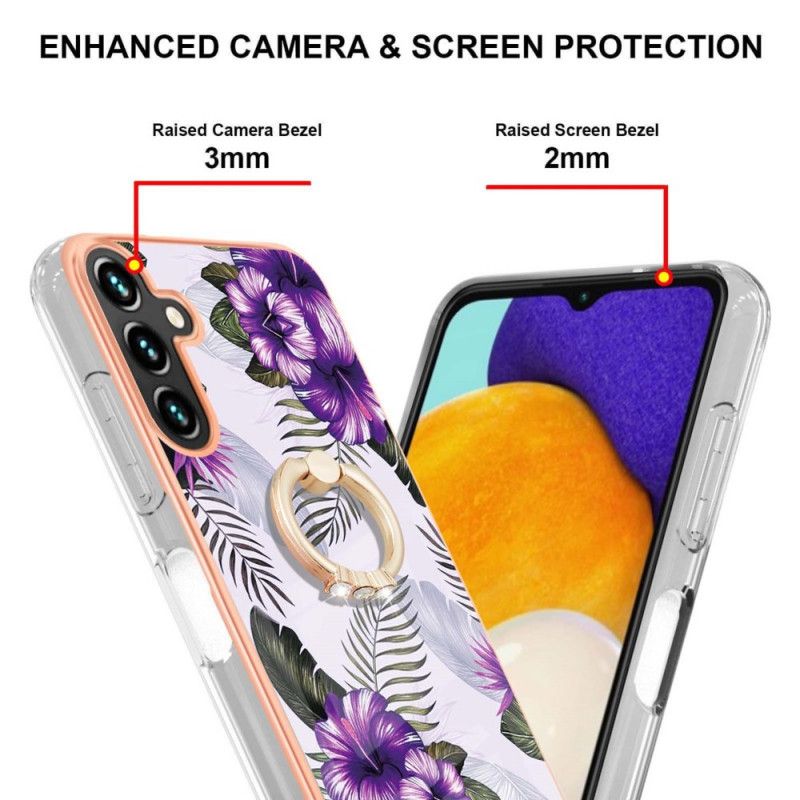 Coque Samsung Galaxy A13 5G Fleurs Anneau-support