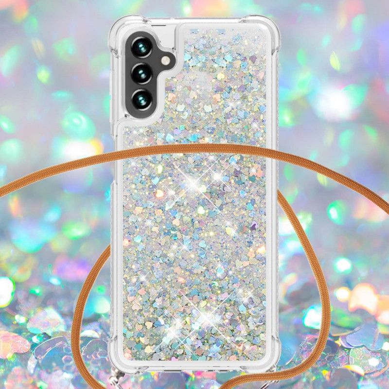 Coque Samsung Galaxy A13 5G Paillettes Avec Cordon