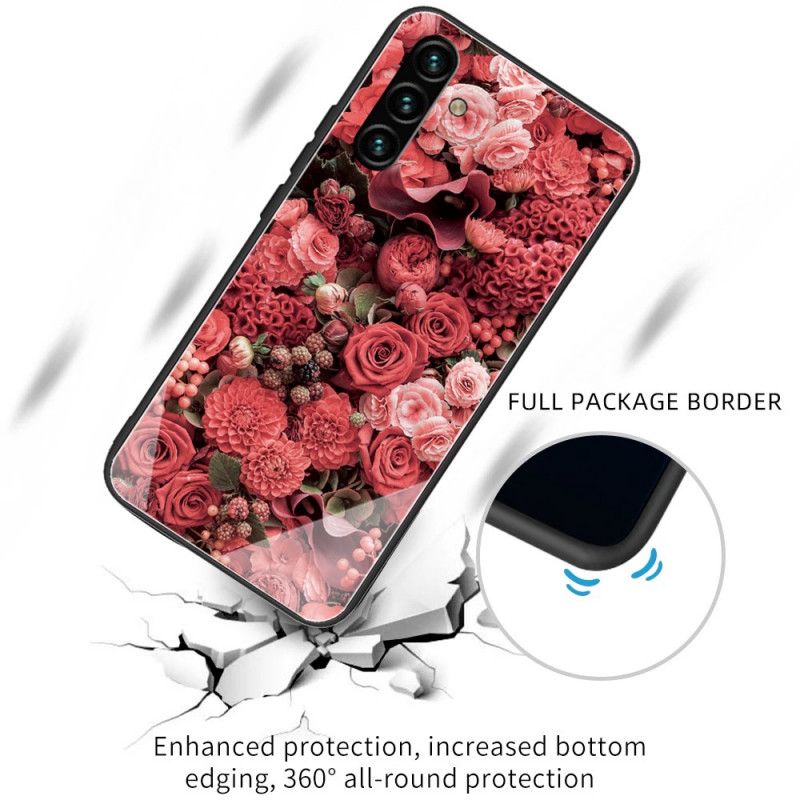 Coque Samsung Galaxy A13 5G Verre Trempé Fleurs Roses