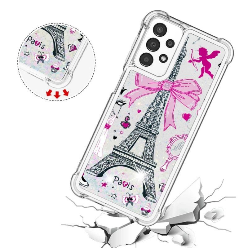 Coque Samsung Galaxy A13 La Tour Eiffel Paillettes