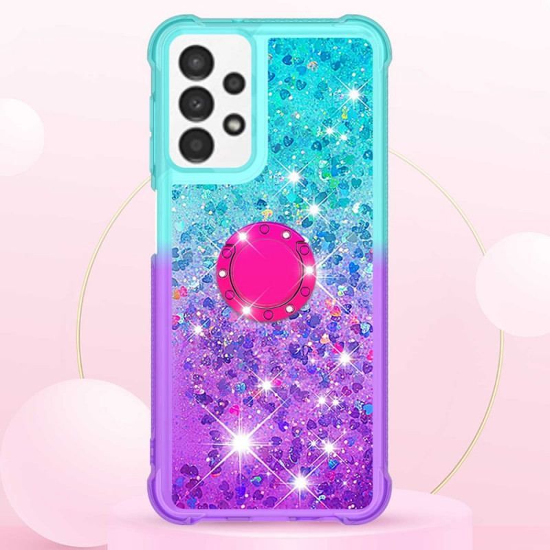 Coque Samsung Galaxy A13 Paillettes Anneau-Support