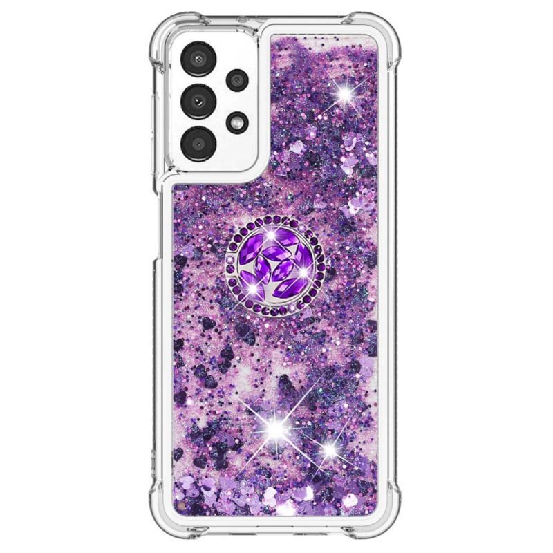 Coque Samsung Galaxy A13 Paillettes avec Anneau-Support