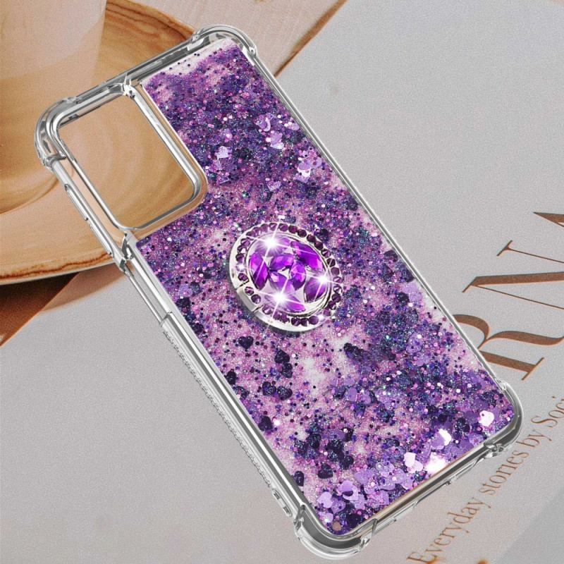 Coque Samsung Galaxy A13 Paillettes avec Anneau-Support