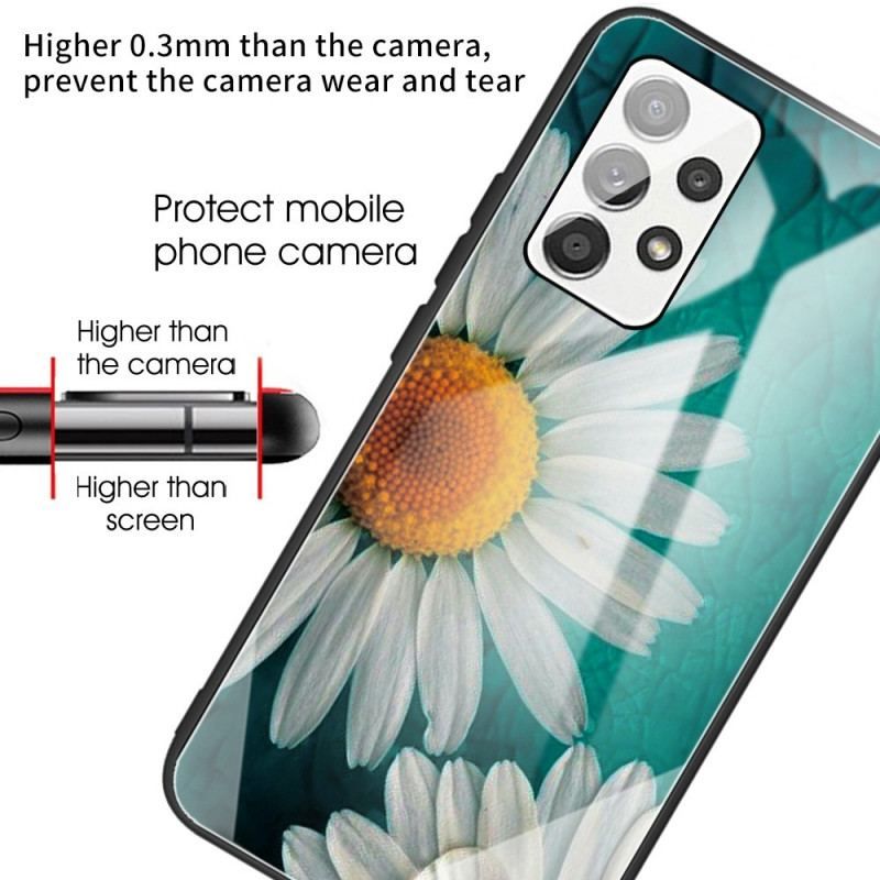 Coque Samsung Galaxy A13 Verre Trempé Marguerite