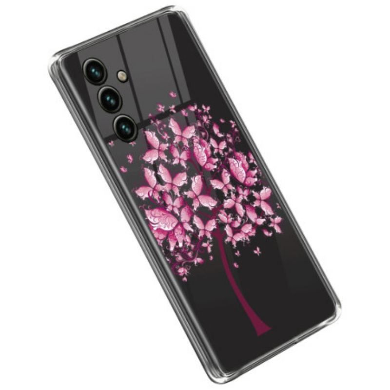 Coque Samsung Galaxy A14 5G / A14 Transparente Arbre Rose