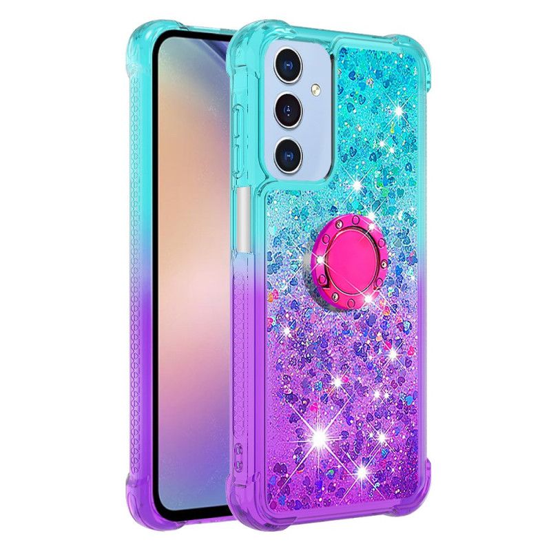 Coque Samsung Galaxy A15 5G Anneau-Support Dégradé Paillettes