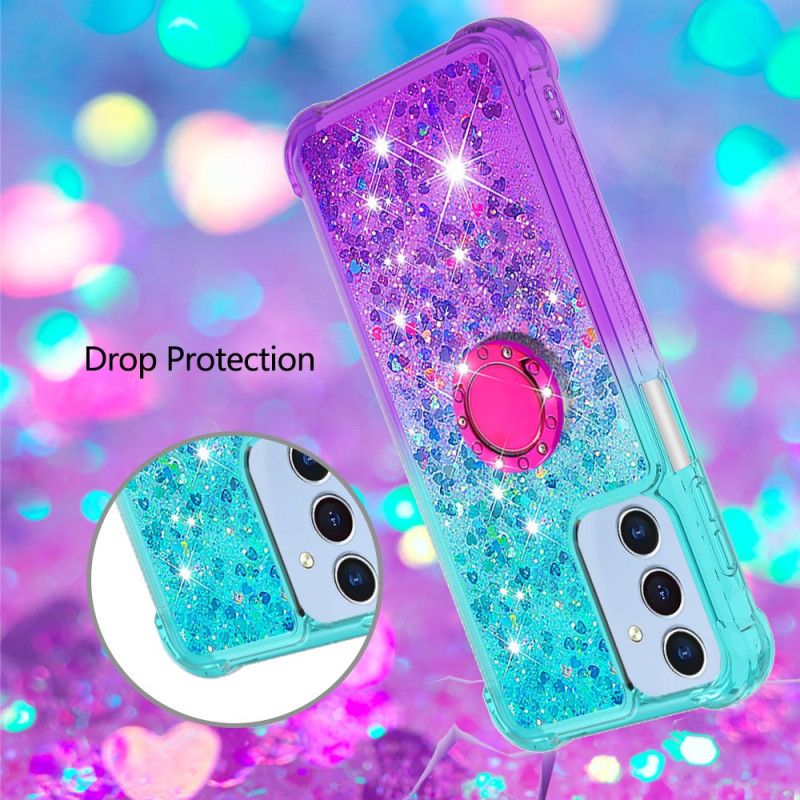 Coque Samsung Galaxy A15 5G Anneau-Support Dégradé Paillettes