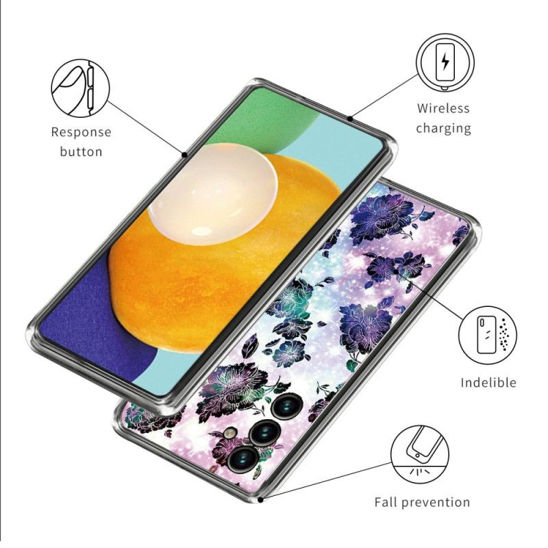 Coque Samsung Galaxy A15 5G Fleurs Pourpres