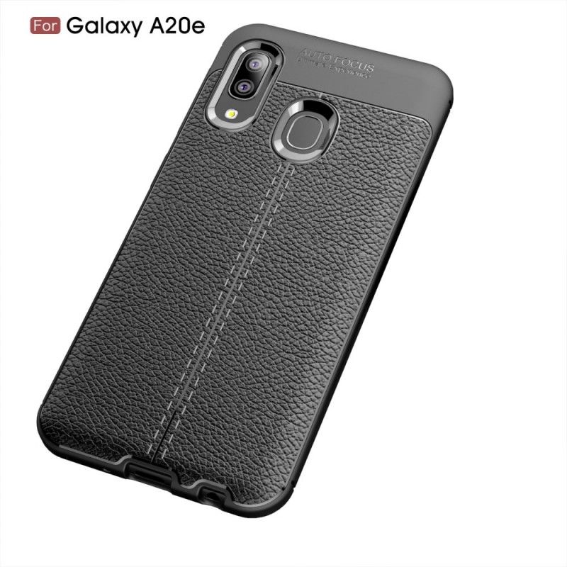 Coque Samsung Galaxy A20e Effet Cuir Litchi Double Line