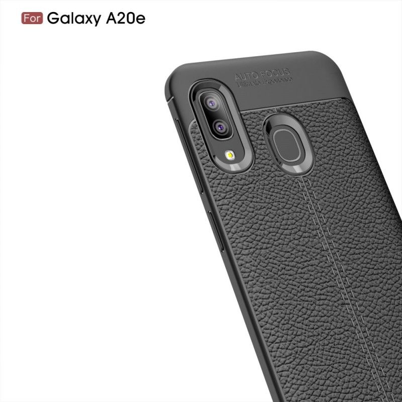 Coque Samsung Galaxy A20e Effet Cuir Litchi Double Line