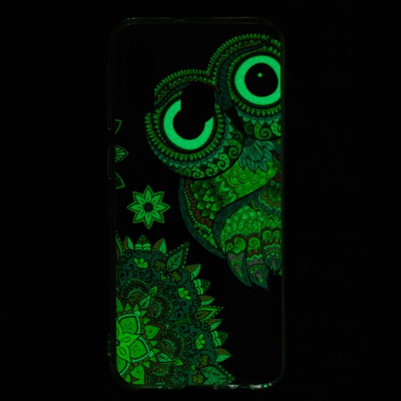 Coque Samsung Galaxy A20e Hibou Mandala Fluorescente