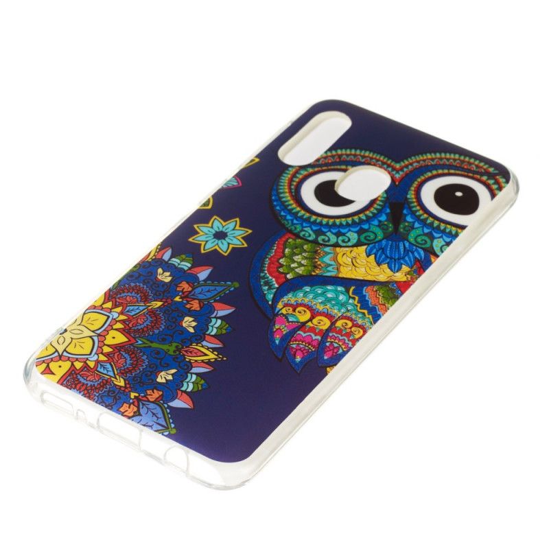 Coque Samsung Galaxy A20e Hibou Mandala Fluorescente