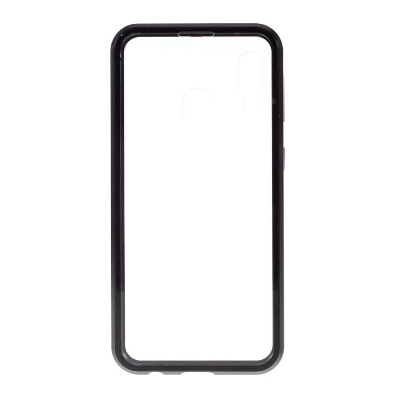 Coque Samsung Galaxy A20e Rebords Métal Et Verre Trempé