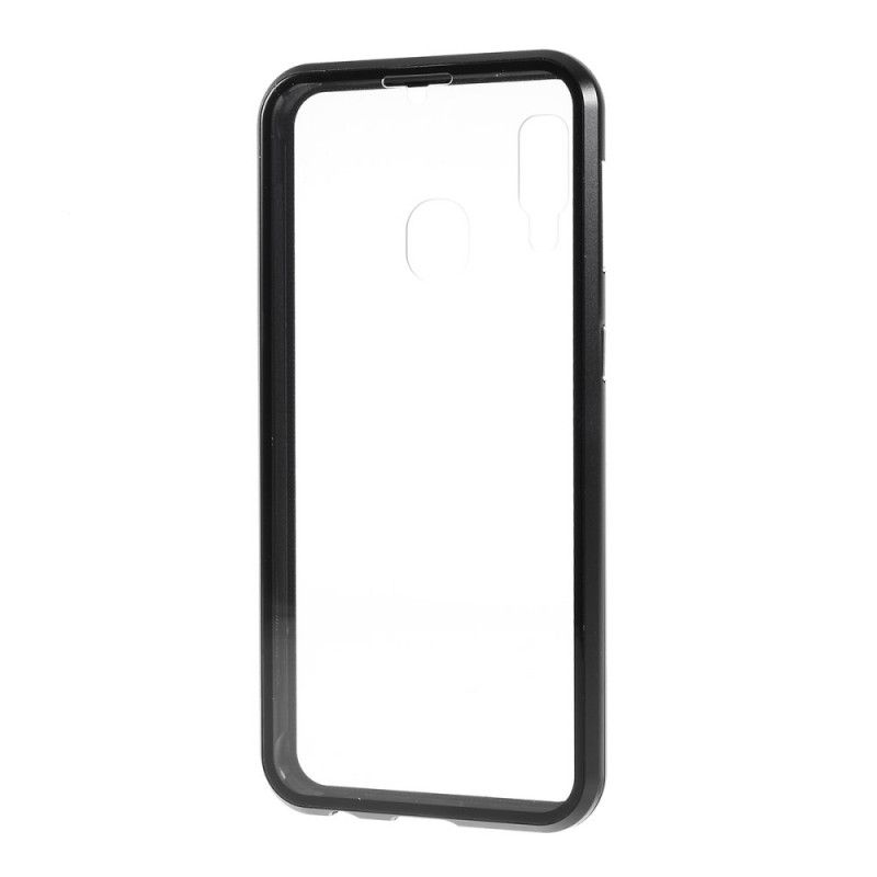 Coque Samsung Galaxy A20e Rebords Métal Et Verre Trempé