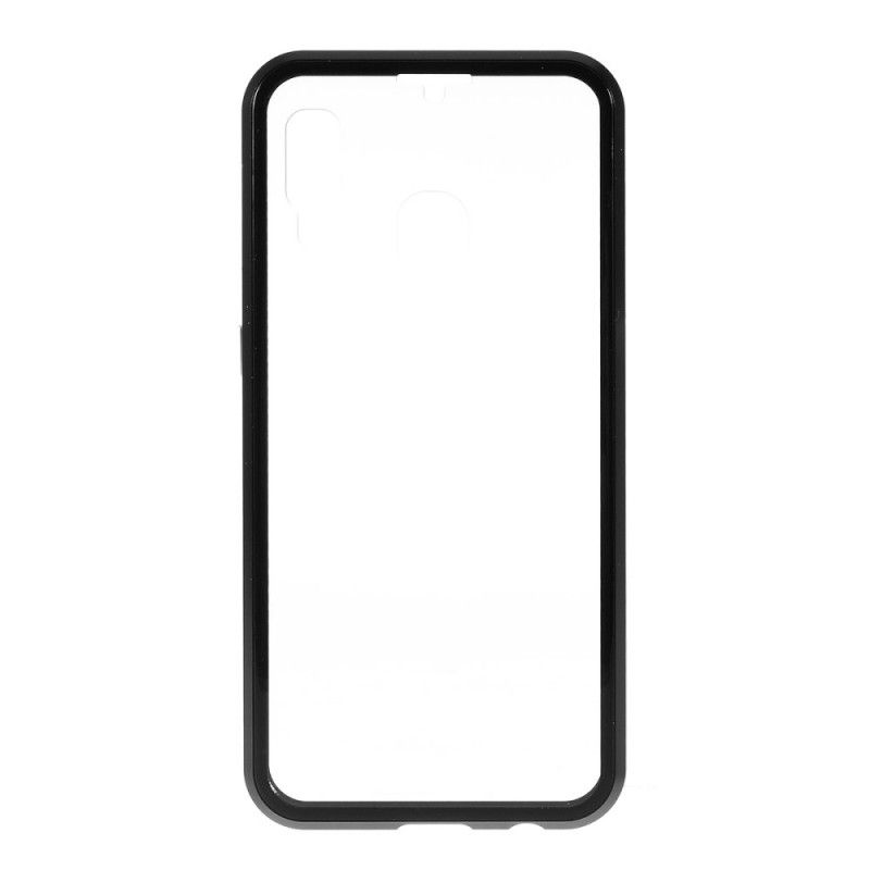 Coque Samsung Galaxy A20e Rebords Métal Et Verre Trempé