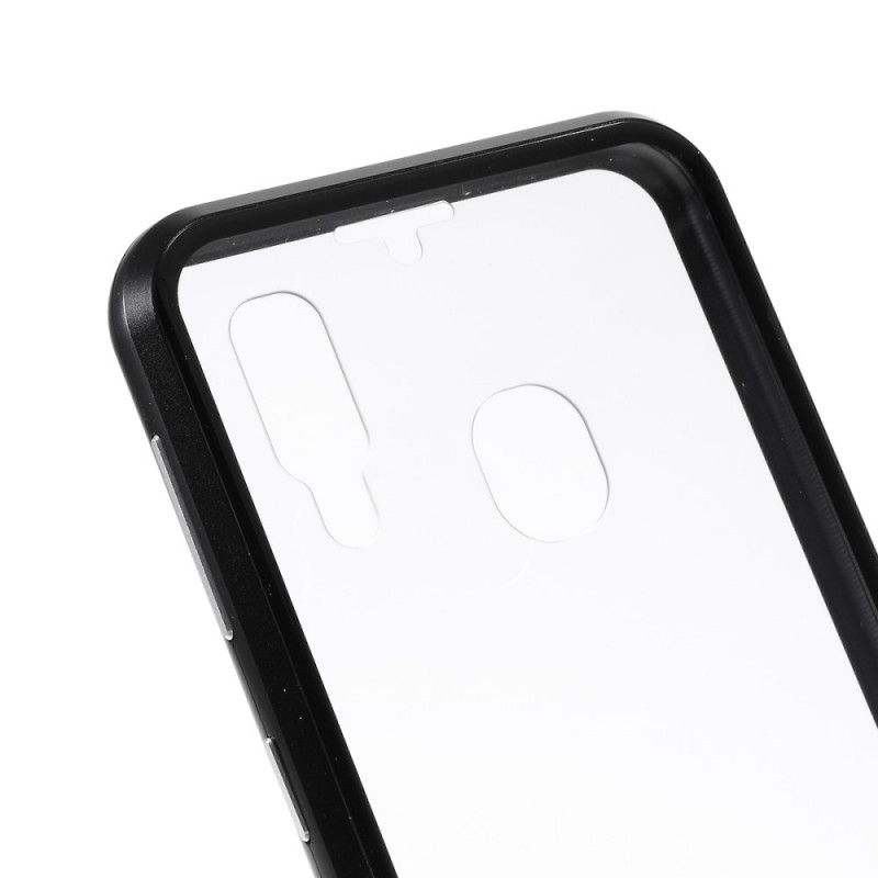 Coque Samsung Galaxy A20e Rebords Métal Et Verre Trempé