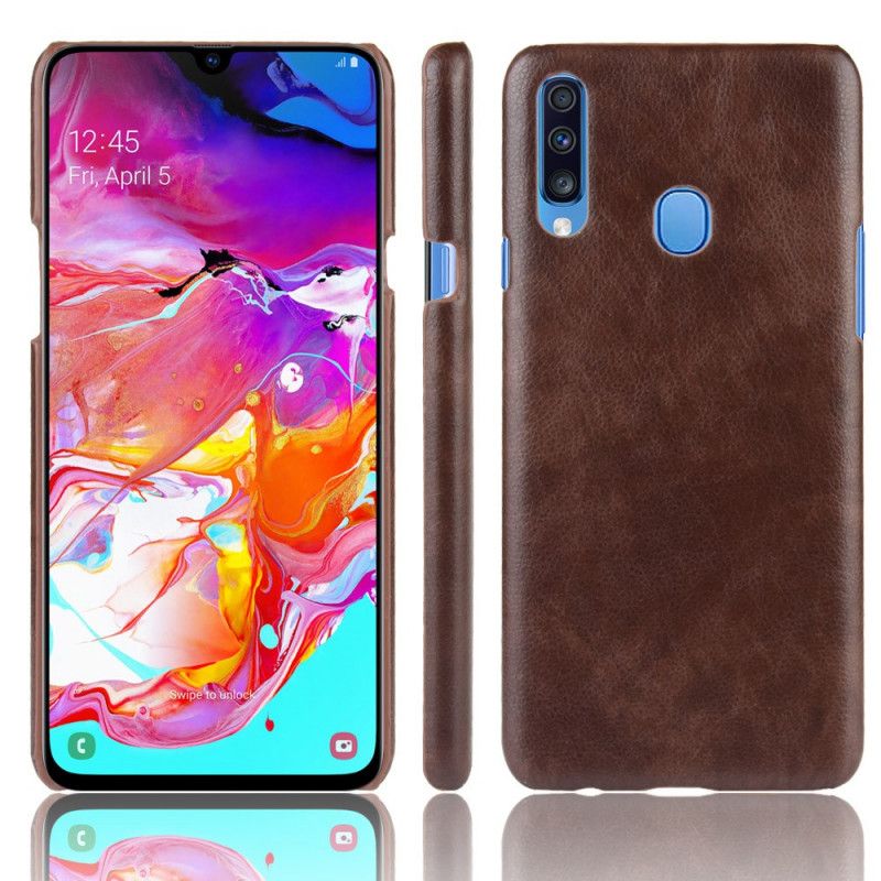 Coque Samsung Galaxy A20s Effet Cuir Litchi