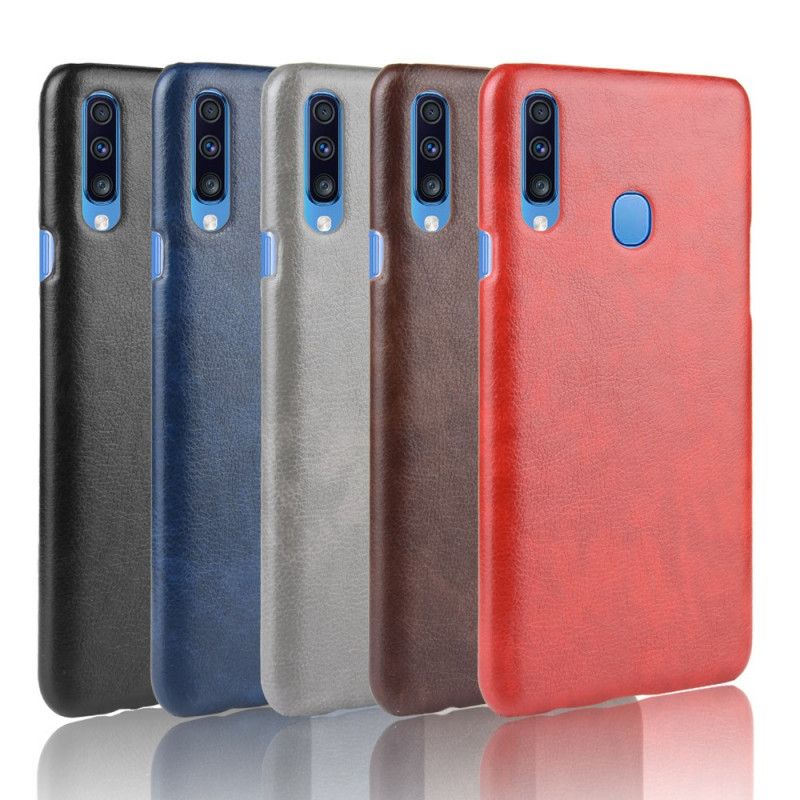 Coque Samsung Galaxy A20s Effet Cuir Litchi