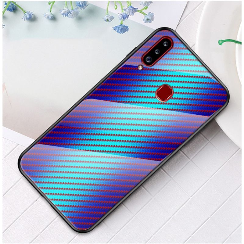 Coque Samsung Galaxy A20s Verre Trempé Fibre Carbone