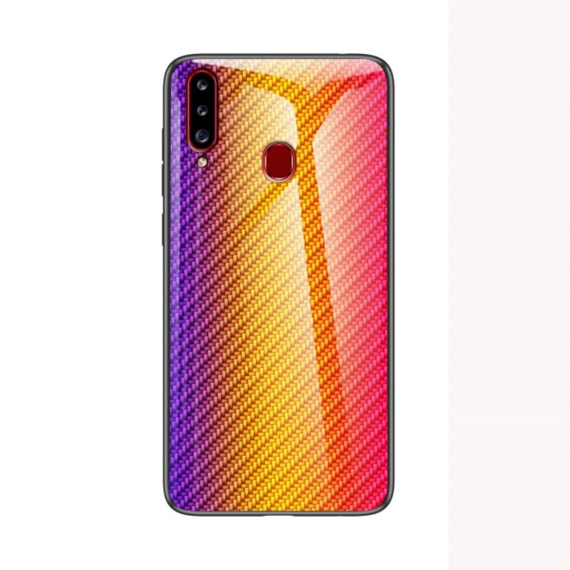 Coque Samsung Galaxy A20s Verre Trempé Fibre Carbone