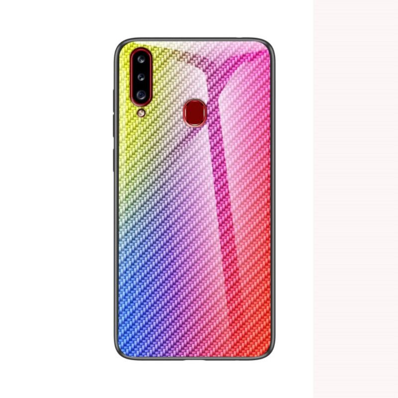 Coque Samsung Galaxy A20s Verre Trempé Fibre Carbone