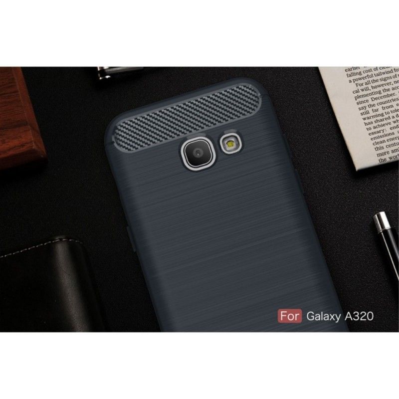 Coque Samsung Galaxy A3 2017 Fibre Carbone Brossée