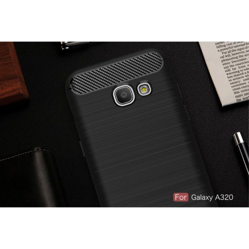 Coque Samsung Galaxy A3 2017 Fibre Carbone Brossée