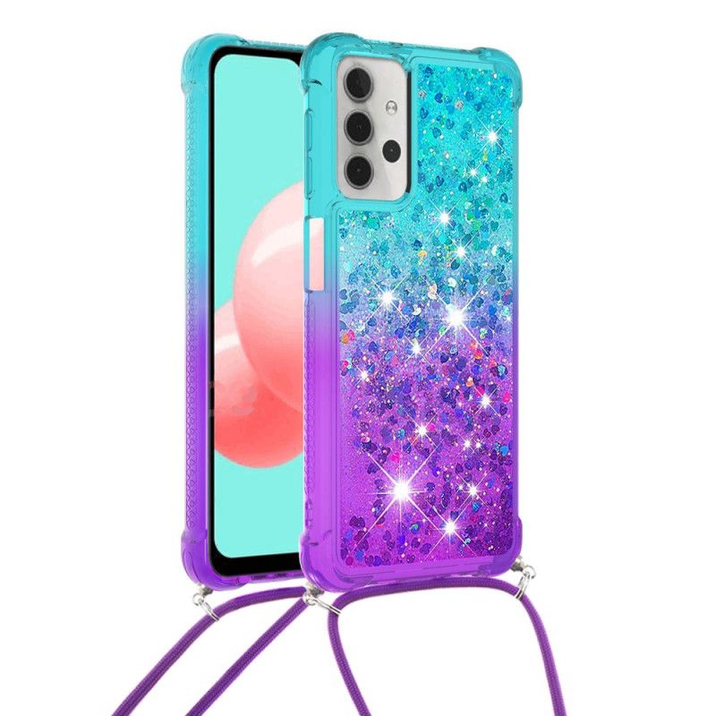 Coque Samsung Galaxy A32 5g Silicone Paillettes Et Cordon