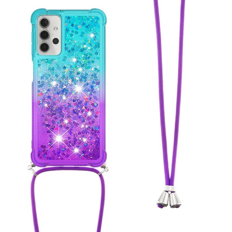 Coque Samsung Galaxy A32 5g Silicone Paillettes Et Cordon