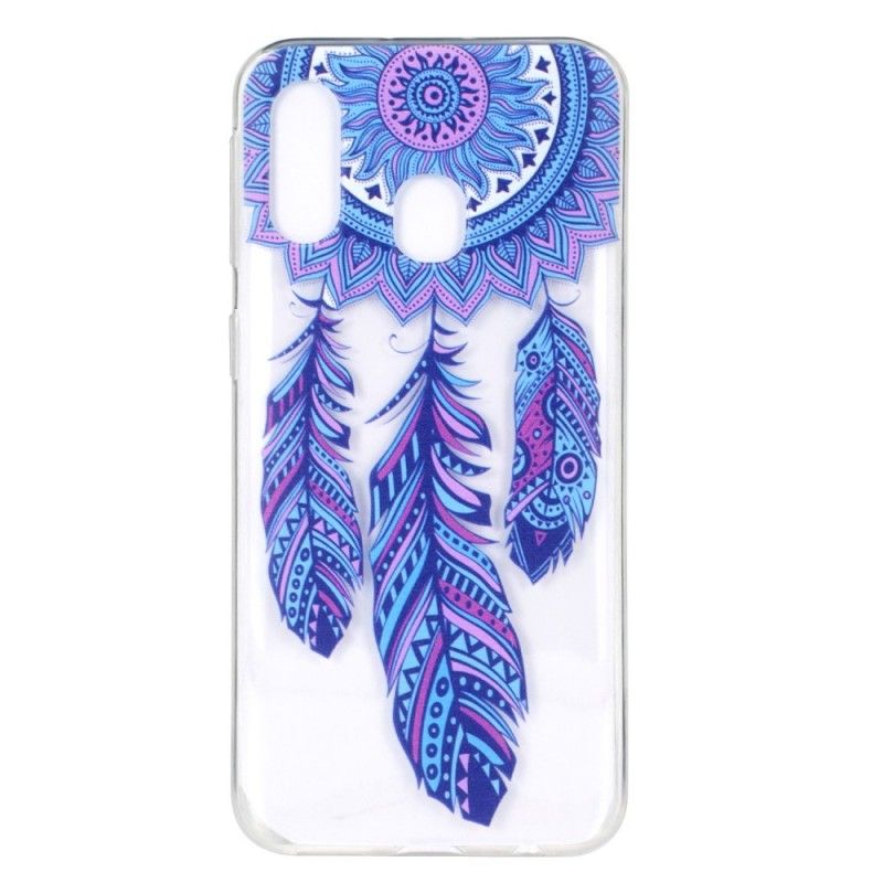 Coque Samsung Galaxy A40 Attrape Rêves Plumes Bleues