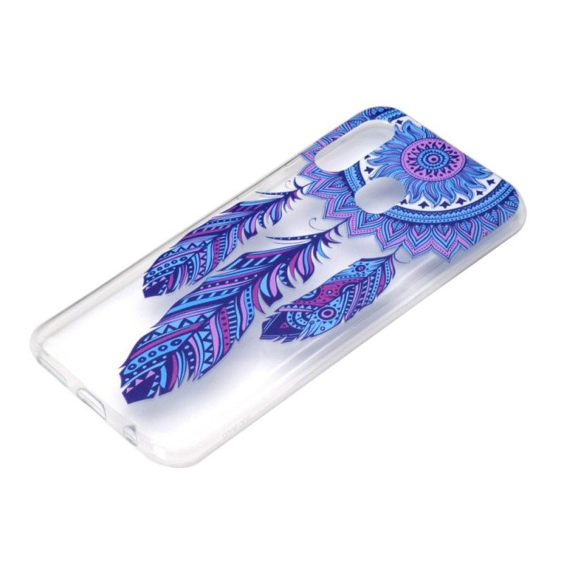 Coque Samsung Galaxy A40 Attrape Rêves Plumes Bleues