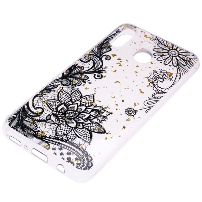 Coque Samsung Galaxy A40 Dentelle Et Poussière D'or