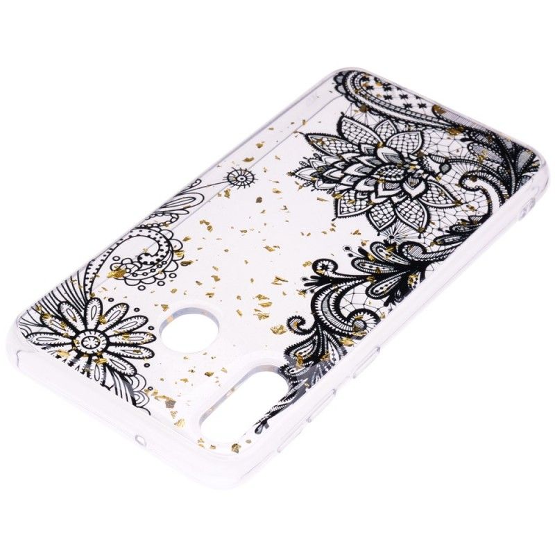 Coque Samsung Galaxy A40 Dentelle Et Poussière D'or