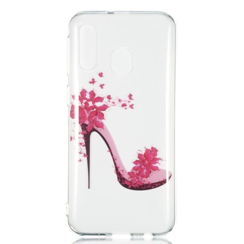 Coque Samsung Galaxy A40 Escarpin Fleuri