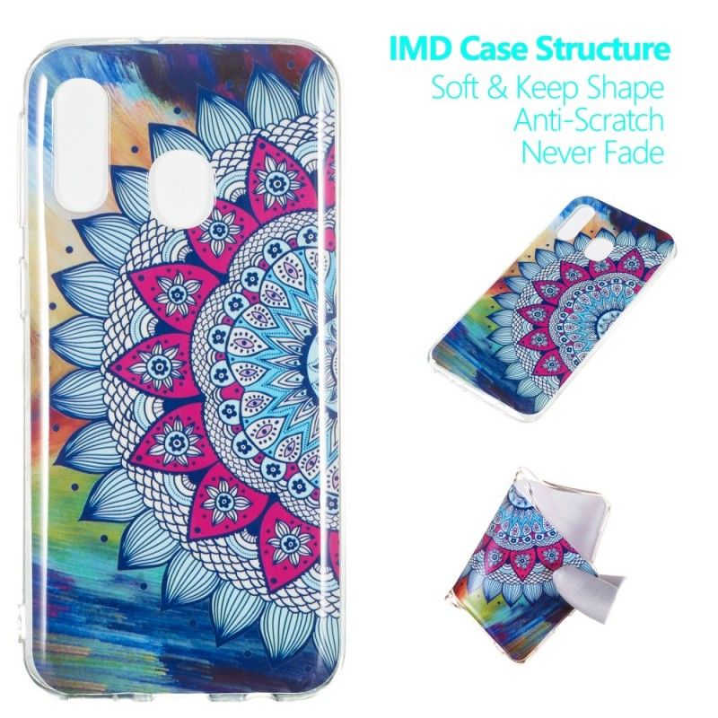 Coque Samsung Galaxy A40 Mandala Coloré Fluorescente