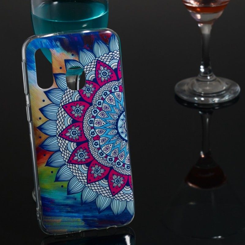 Coque Samsung Galaxy A40 Mandala Coloré Fluorescente